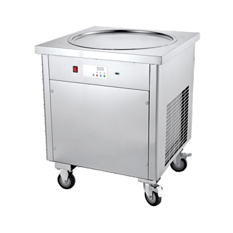 单槽圆形商用炒冰机推车适用于市场摊位