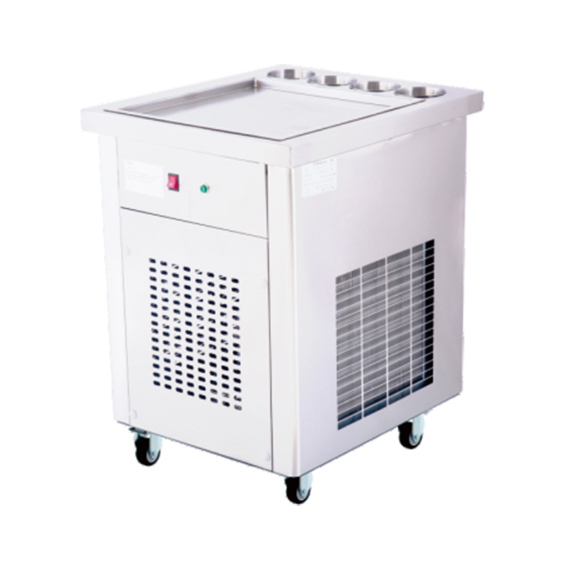 单槽方形商用炒冰机推车带四小格